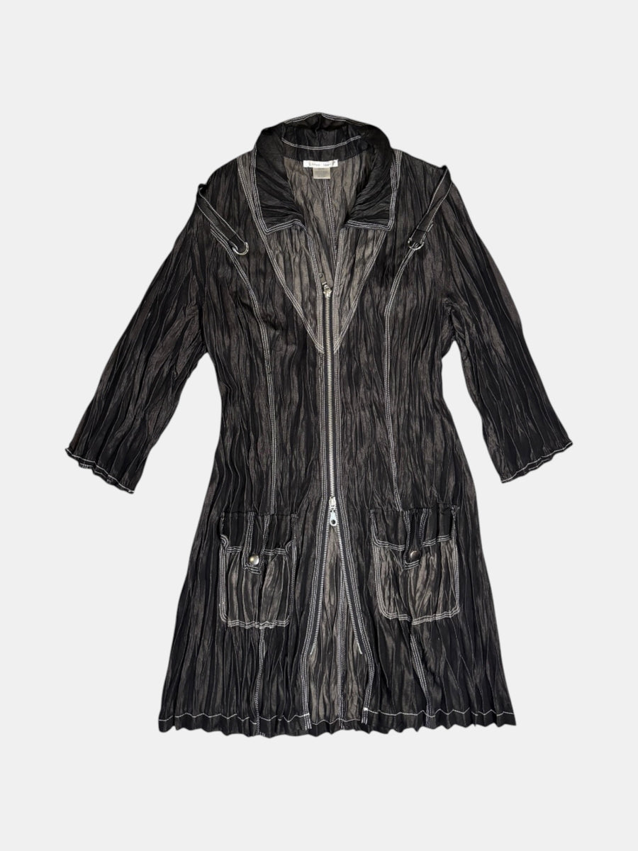 Alison Sheri Crinkle Zip Coat