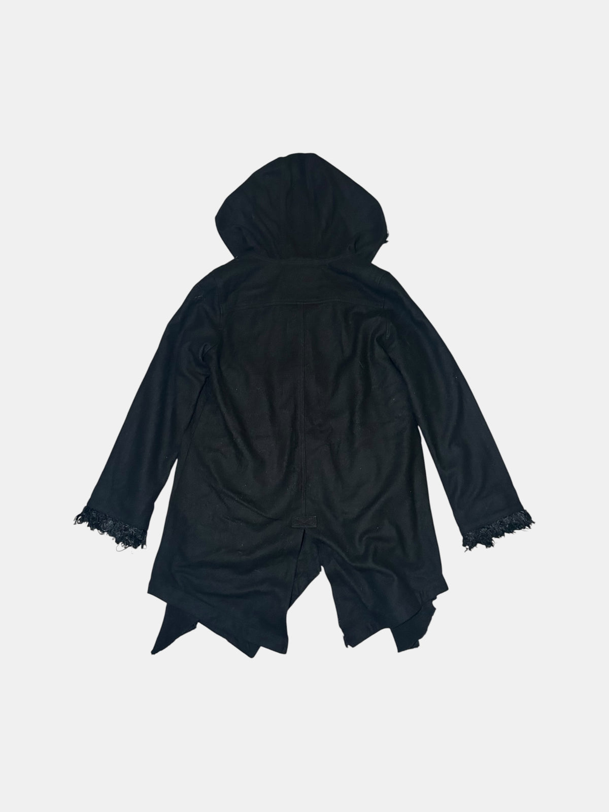 Shaggy-Trim Hooded Coat