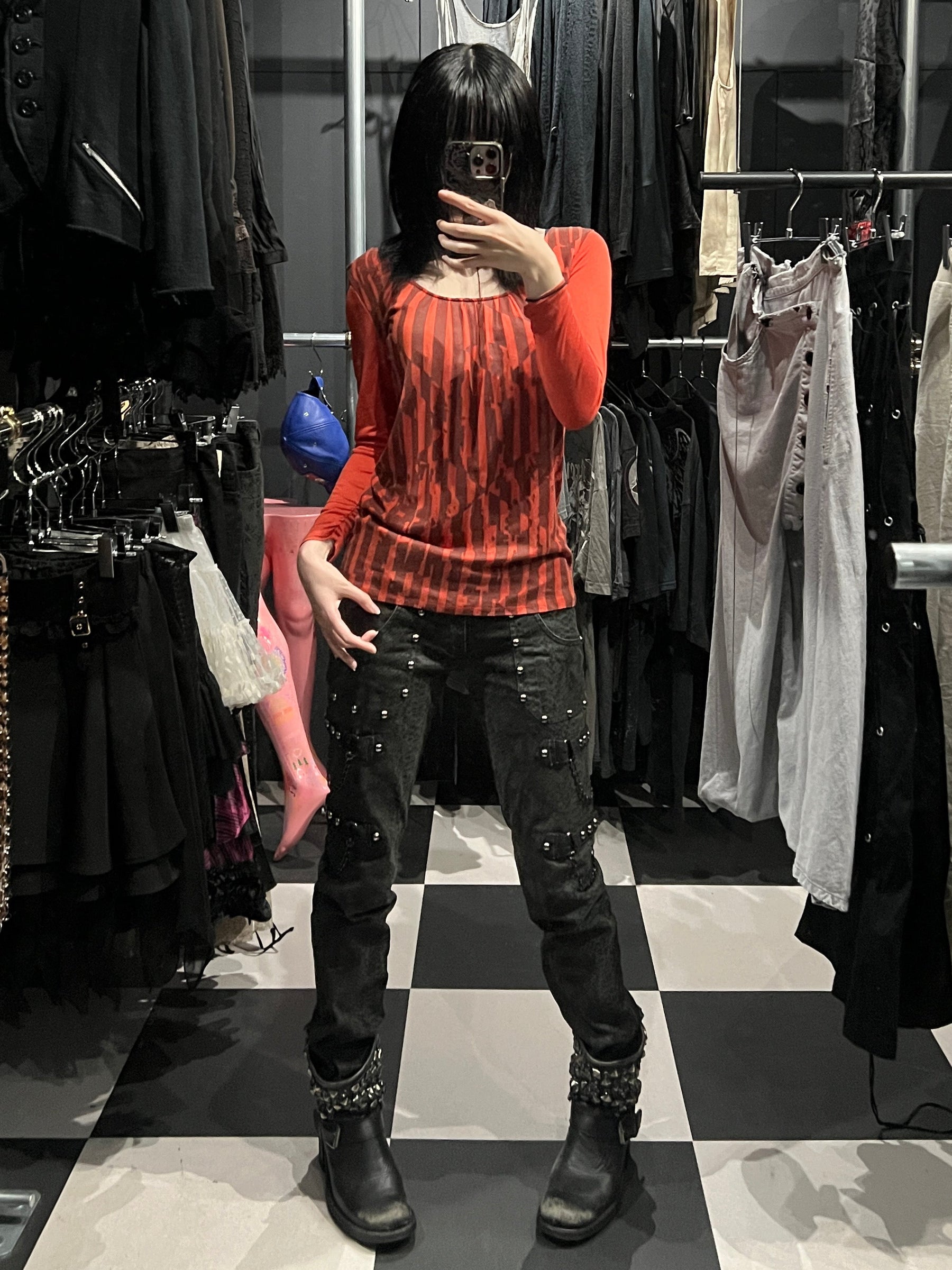 5351 POUR LES FEMMES Print Long-Sleeve Top