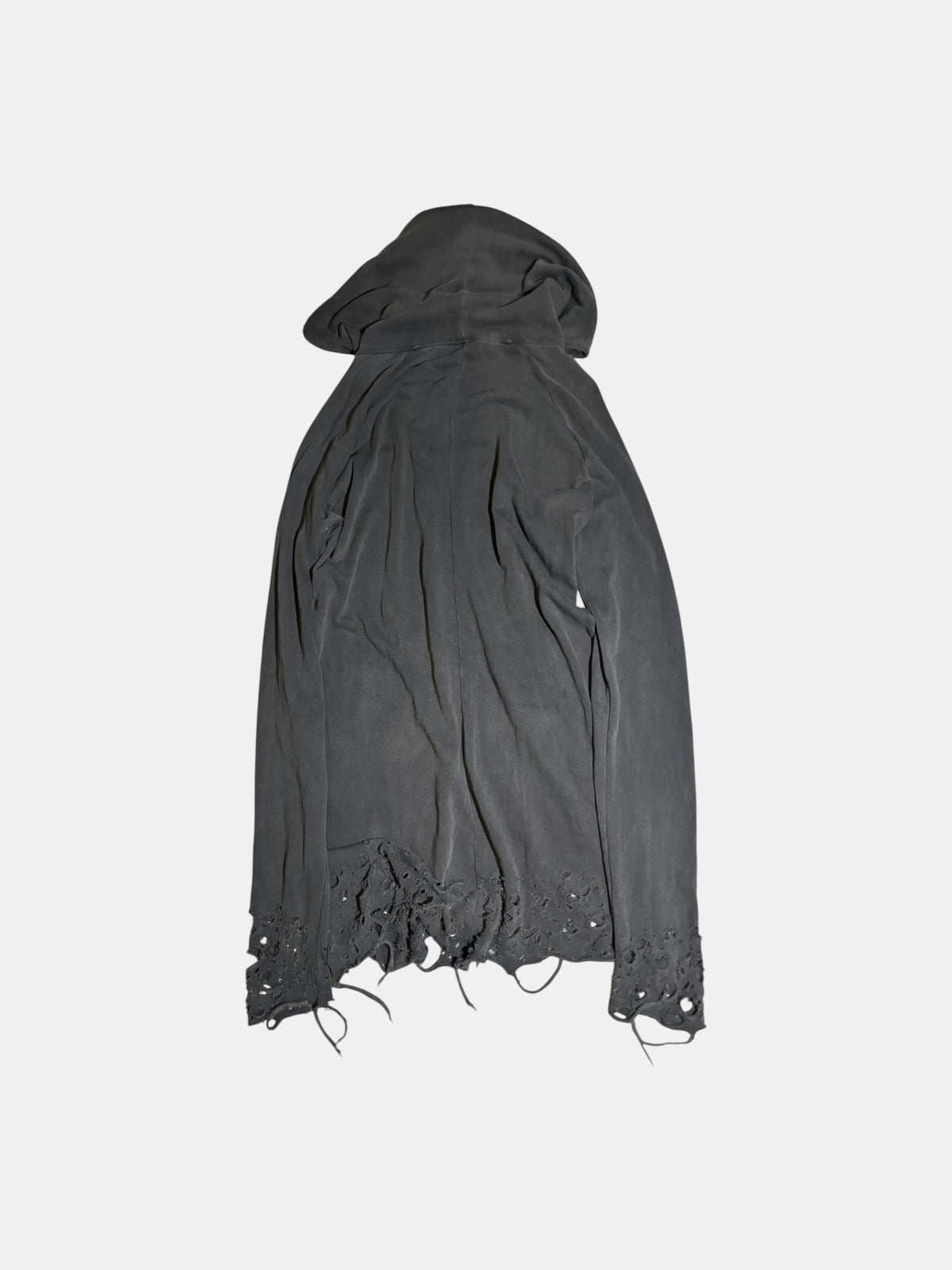 Distressed Zip Hoodie
