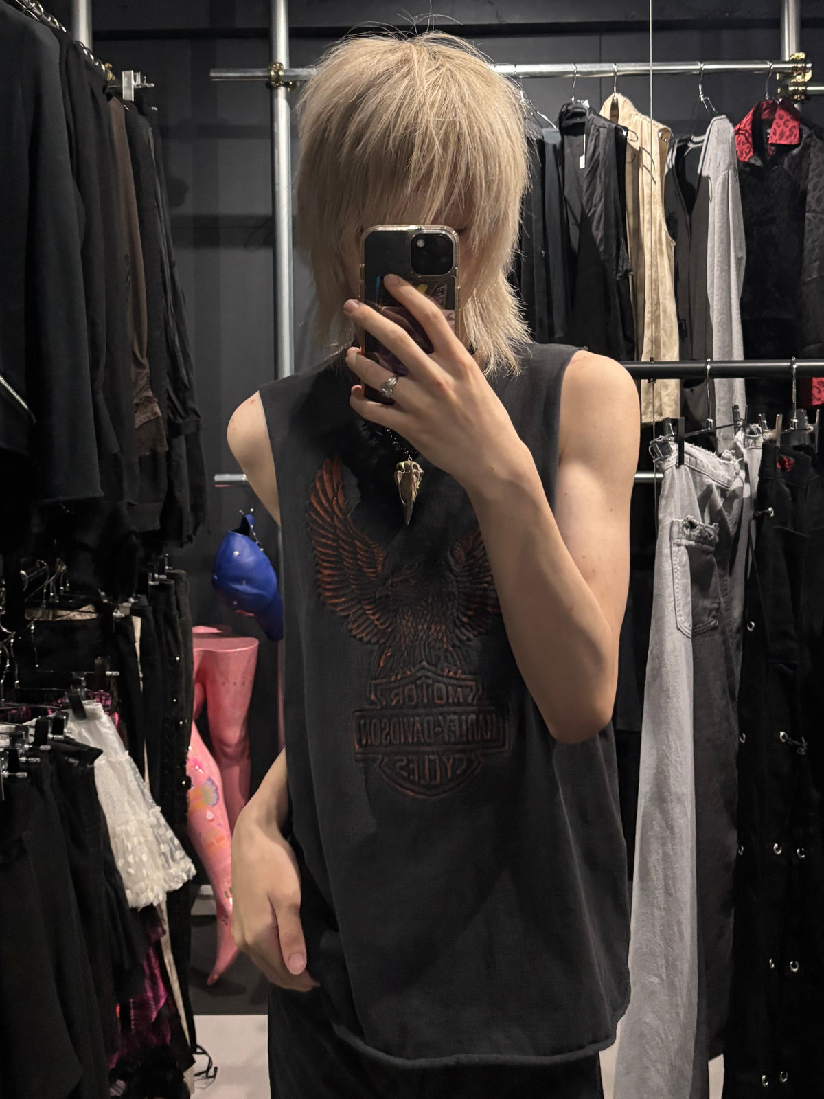 Harley-Davidson Eagle Graphic Cut-Off Tank Top