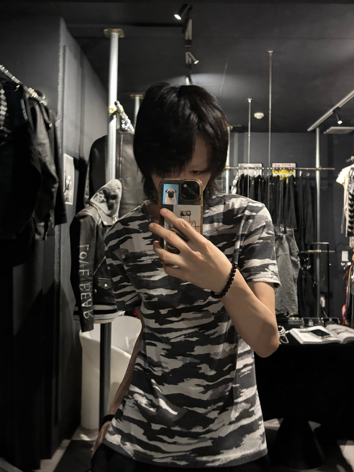 Abstract Camo V-Neck T-Shirt