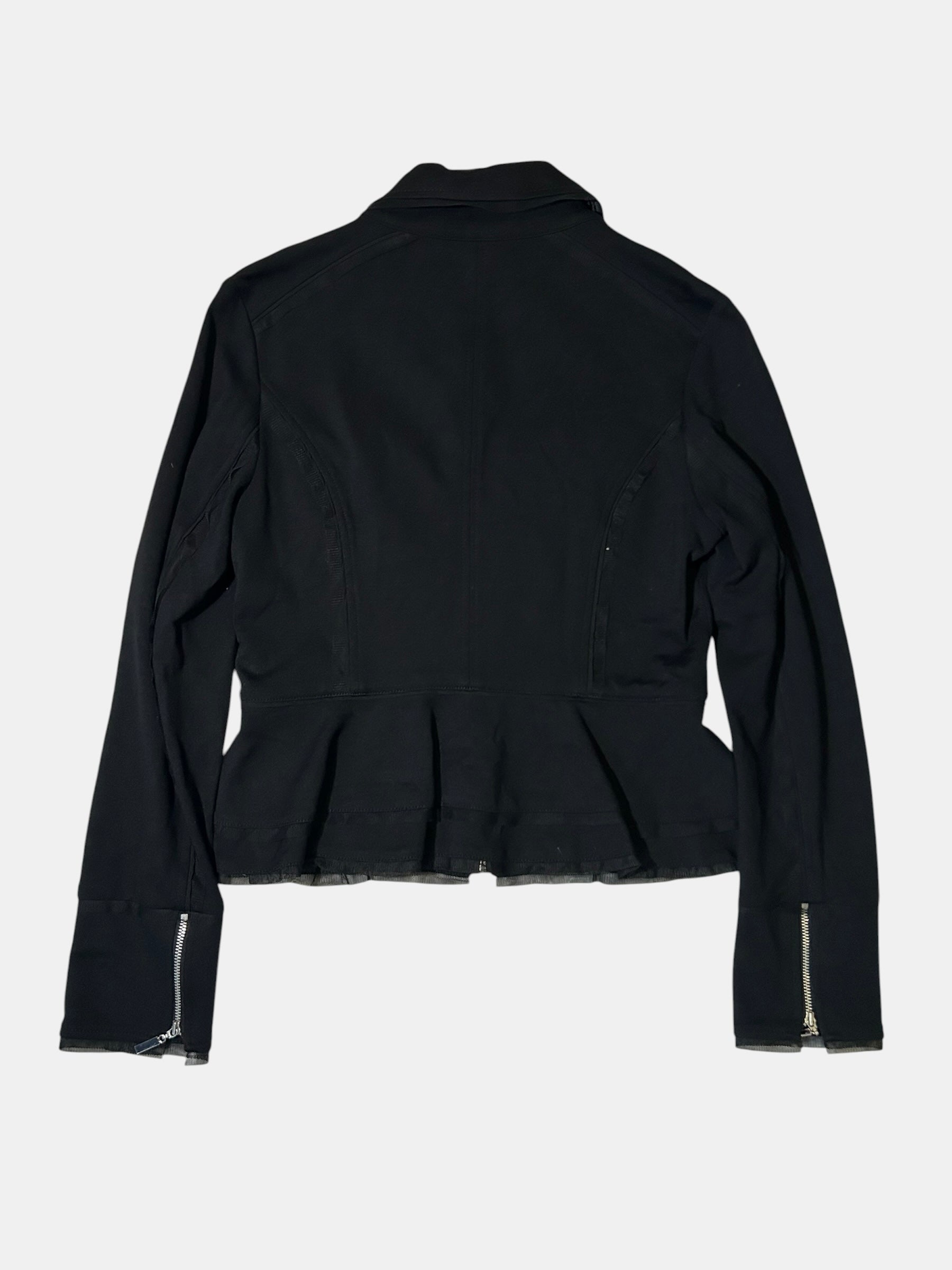 Rose-Button Peplum Jacket