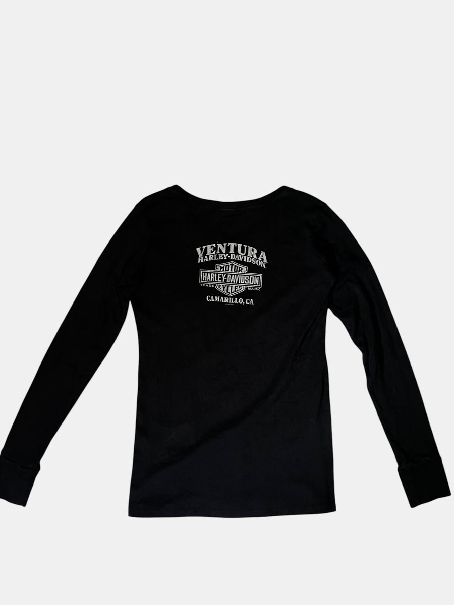 Harley-Davidson Motorcycle-Print Long-Sleeve Tee