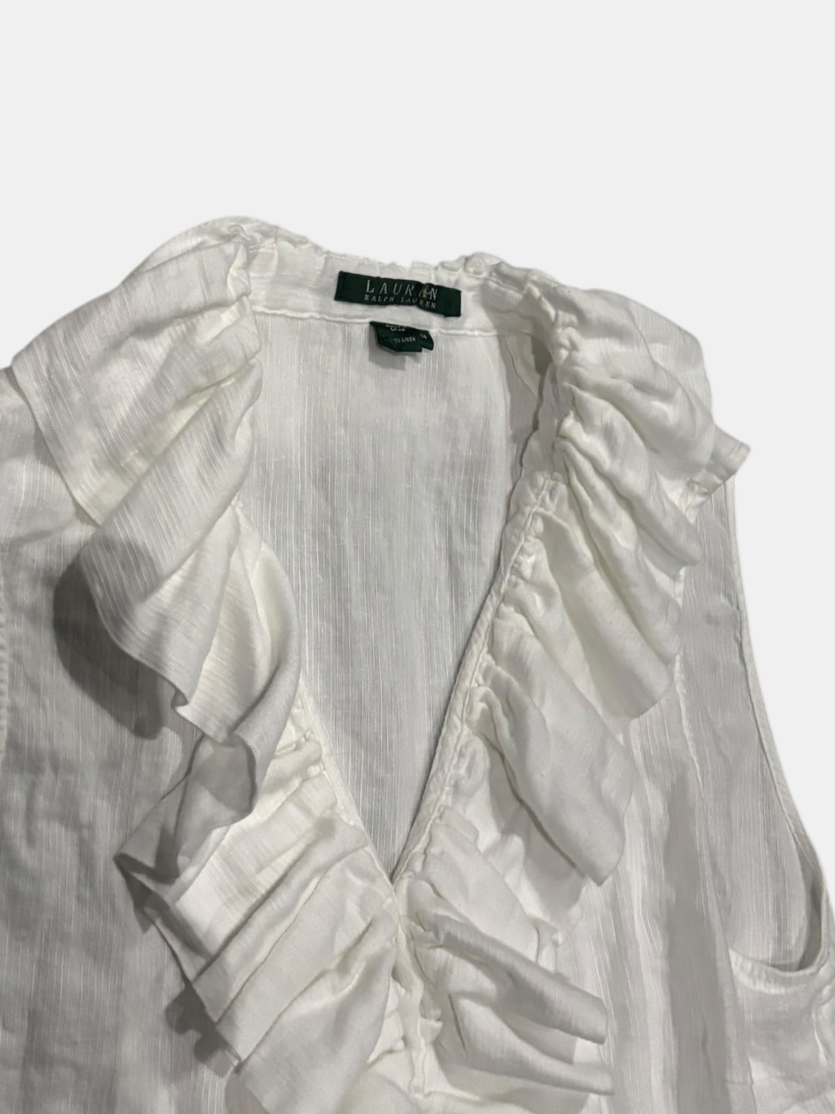 Ralph Lauren Ruffle Sleeveless Blouse