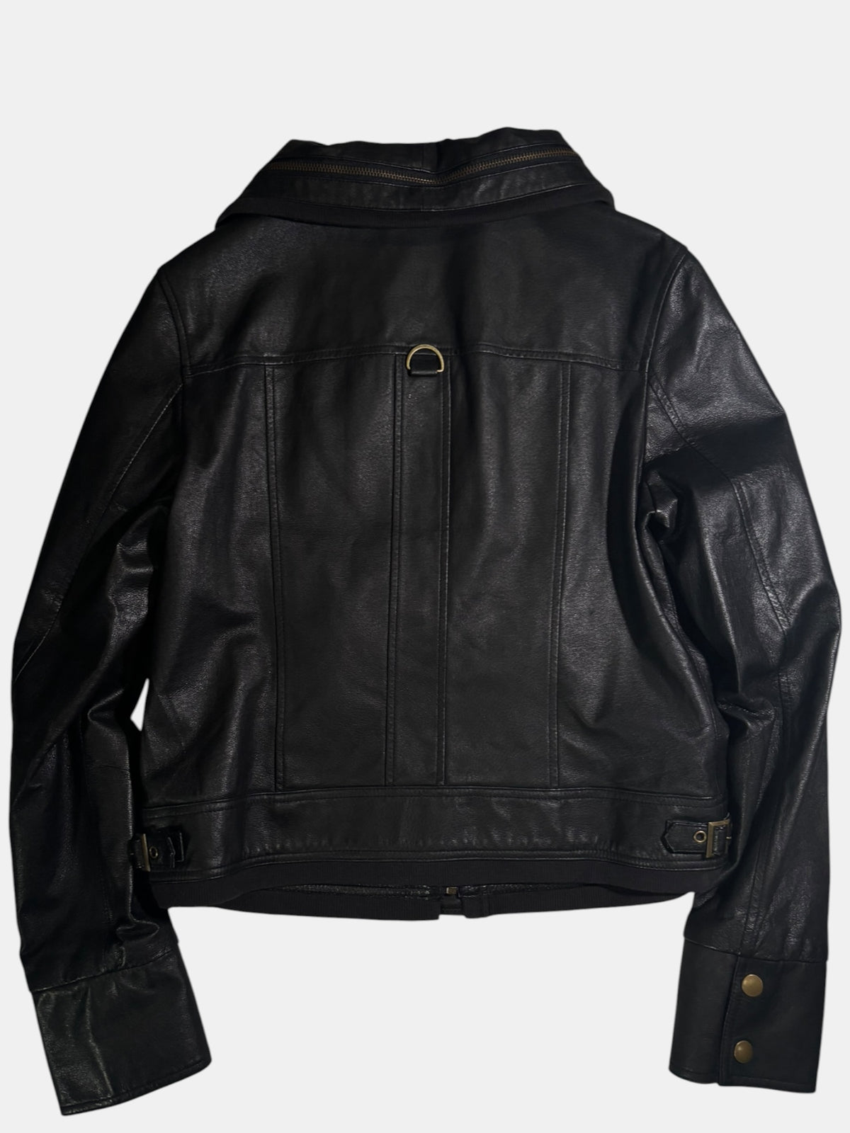 Philipp Plein D-Ring Funnel Neck Leather Jacket