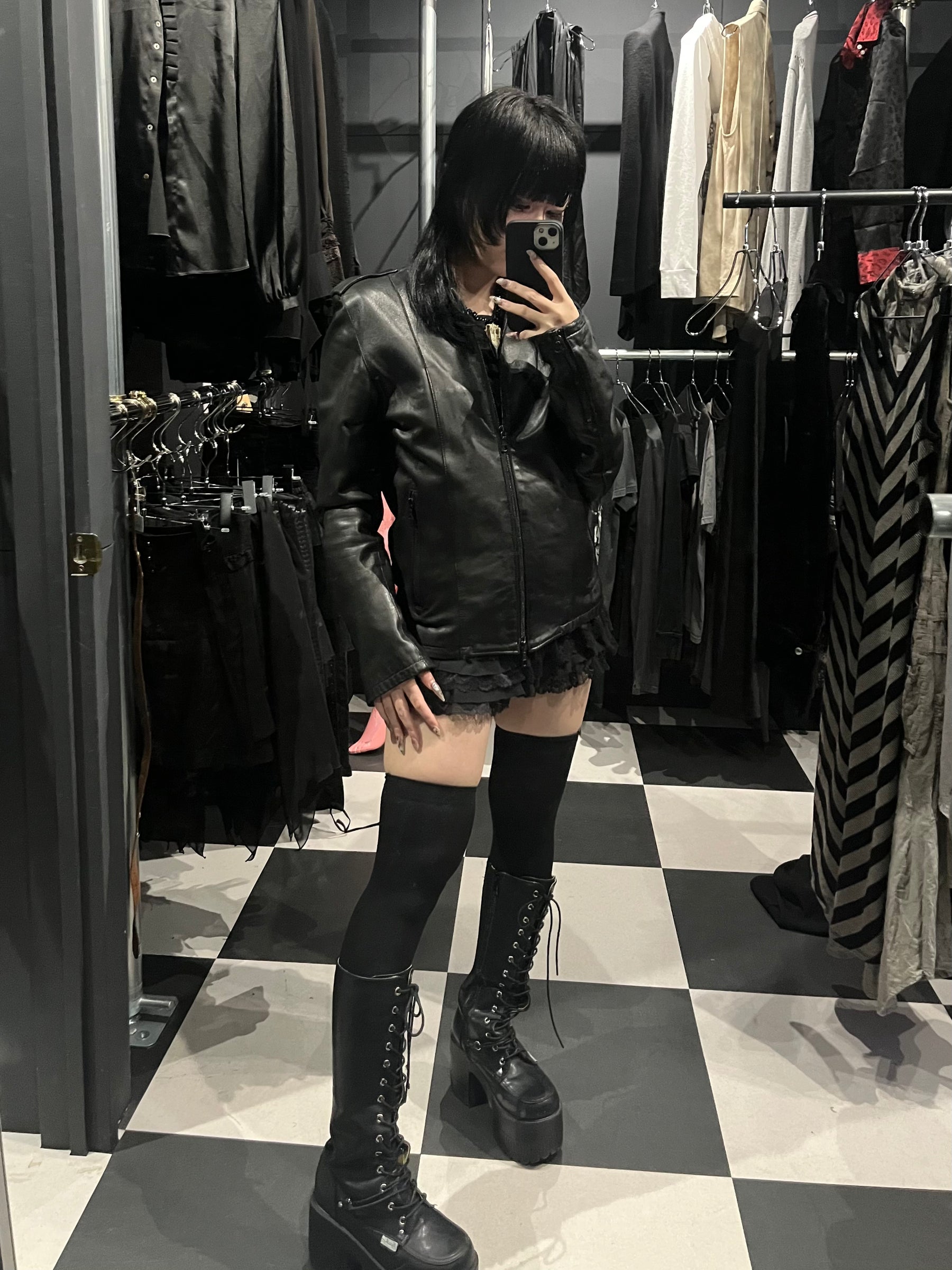 FACTOTUM Leather Racer Jacket